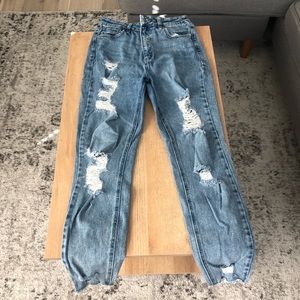 Blue ripped jeans